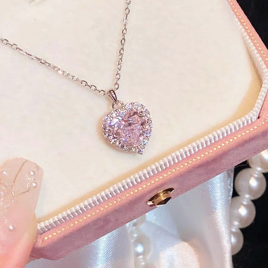 My Whole Heart Necklace- pink - Image 4