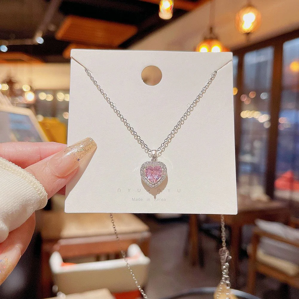 My Whole Heart Necklace- pink - Image 5