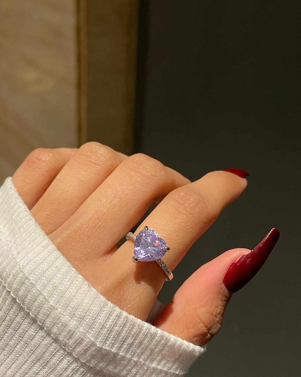 My Whole Heart Ring- purple - Image 5