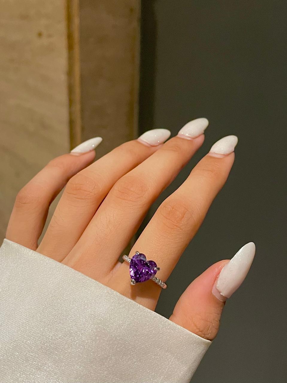 My Whole Heart Ring- purple - Image 4
