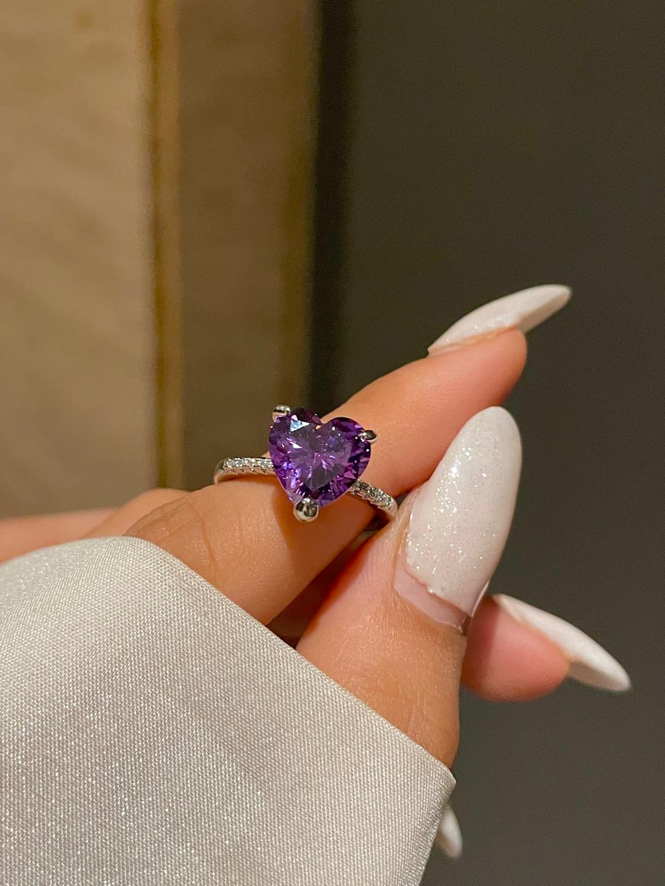 My Whole Heart Ring- purple - Image 5