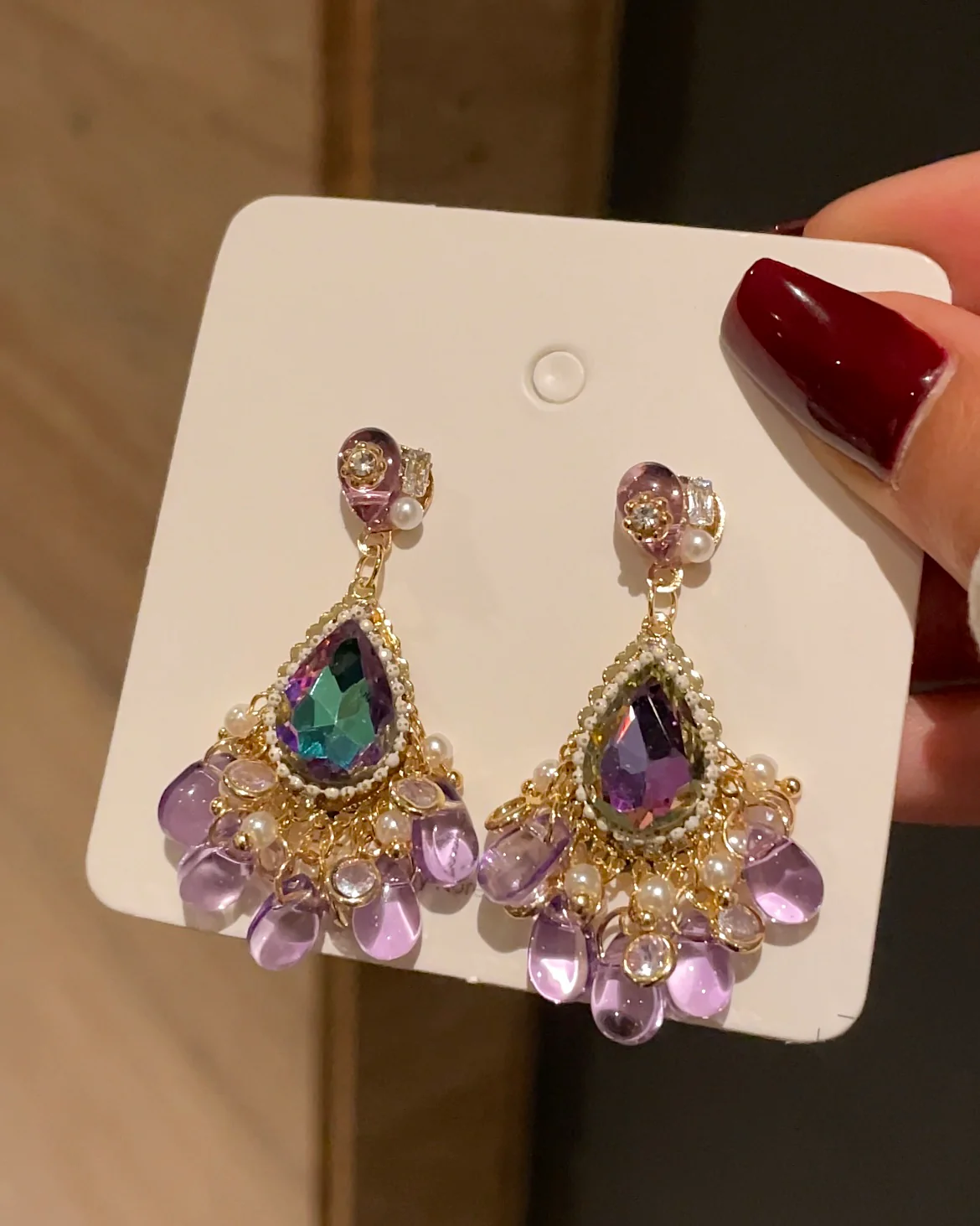 Mystic Mirage purple dreamy earrings - Image 2