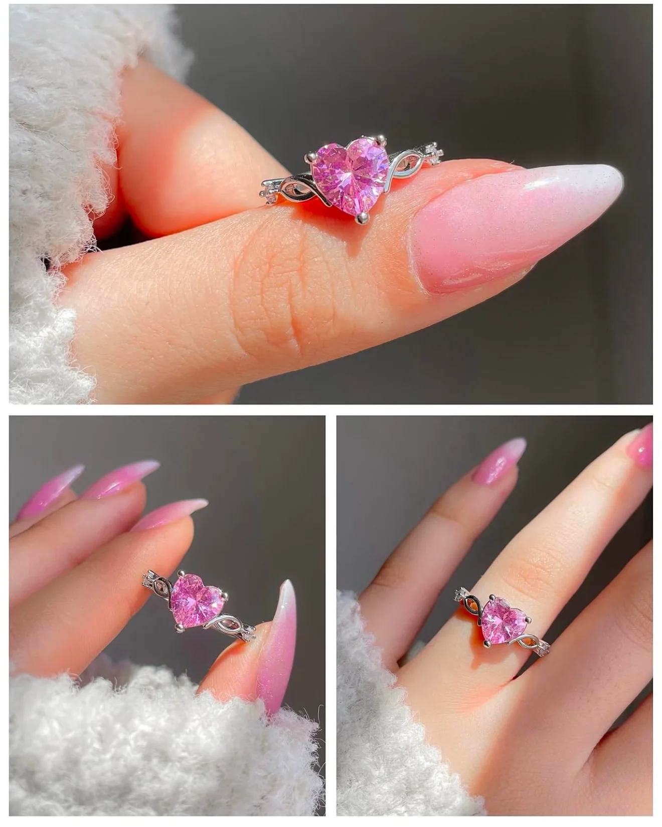 Mystical Heart Ring- pink - Image 2