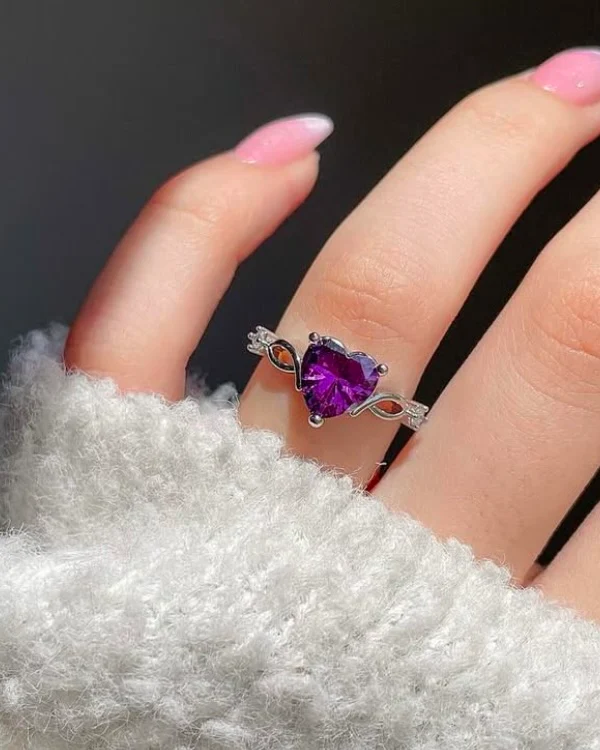 Mystical Heart Ring- purple - Image 2