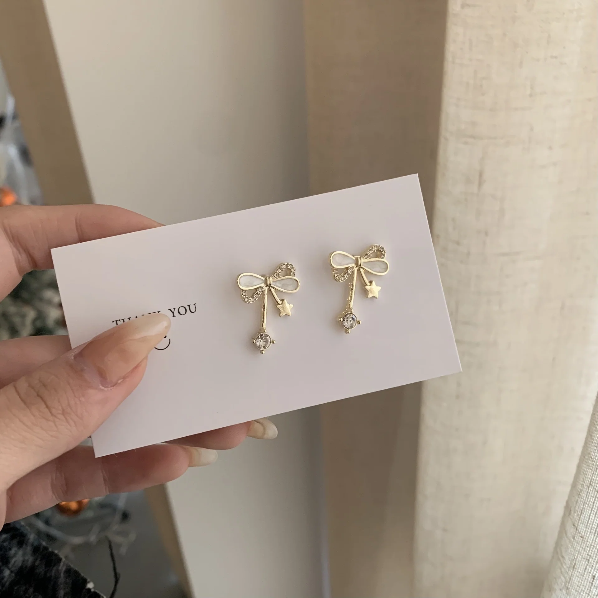 New Korean Elegant Bow Zircon Studded Earrings - Image 6