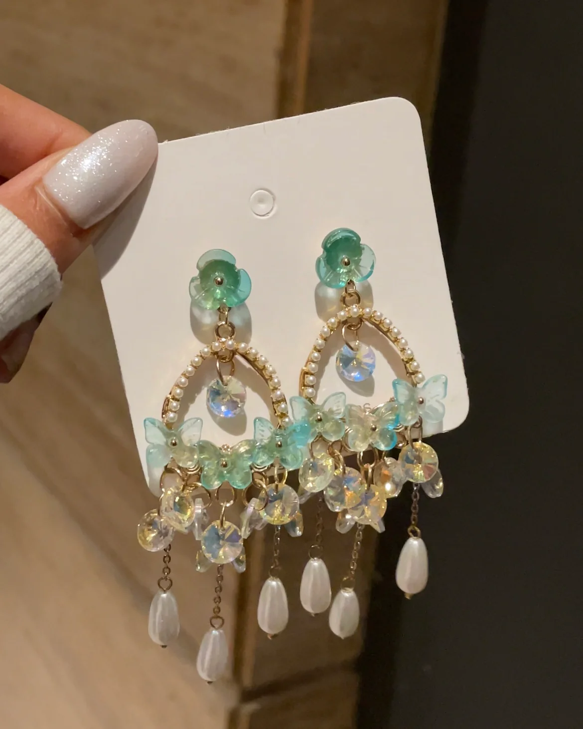 Noor Earrings- green - Image 2
