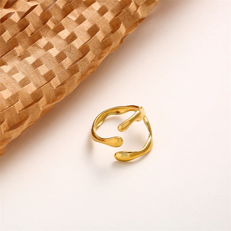 Odette Abstract Gold Ring - Image 2
