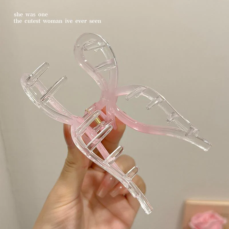 Ombre Effect Bow Claw Clutcher- pink - Image 3