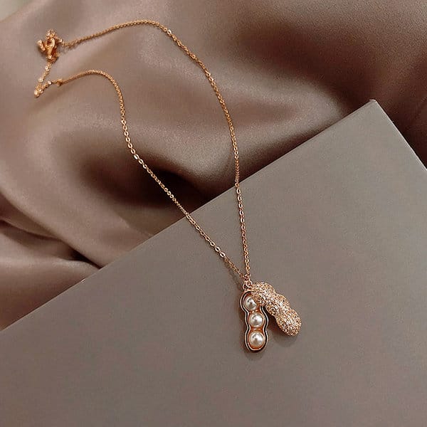 Openable Peanut Necklace - stainless steel