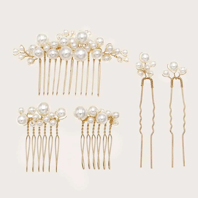 Pack of 5 Pearl Hair accessories - Image 3