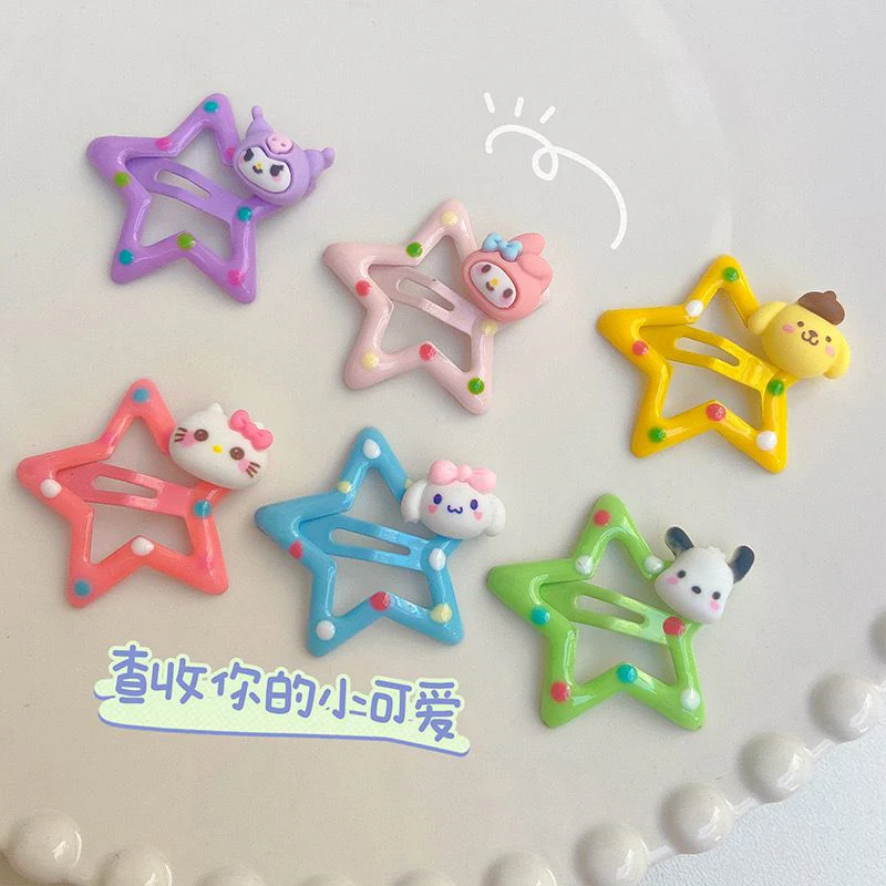 Pack of 6 cute star Hairpins - Image 3