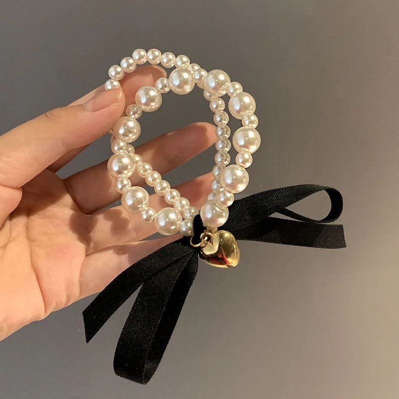 Paris Pearl Heart Hairtie - Image 6
