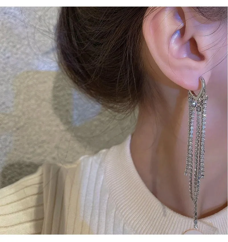 Party Glam Tassel Drop Earrings - Image 3