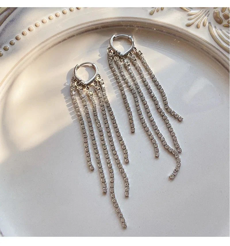 Party Glam Tassel Drop Earrings - Image 4