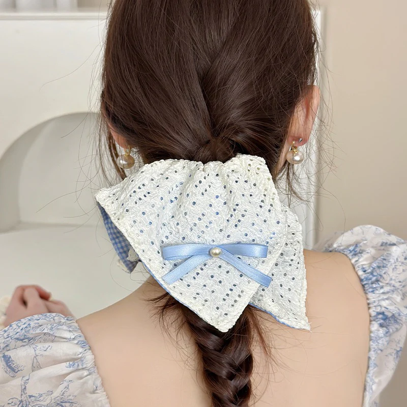 Pastel Plaid Bow Scrunchie