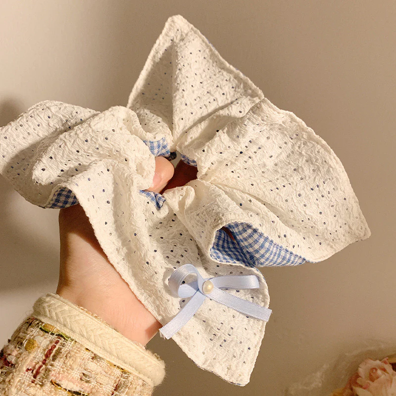 Pastel Plaid Bow Scrunchie - Image 2
