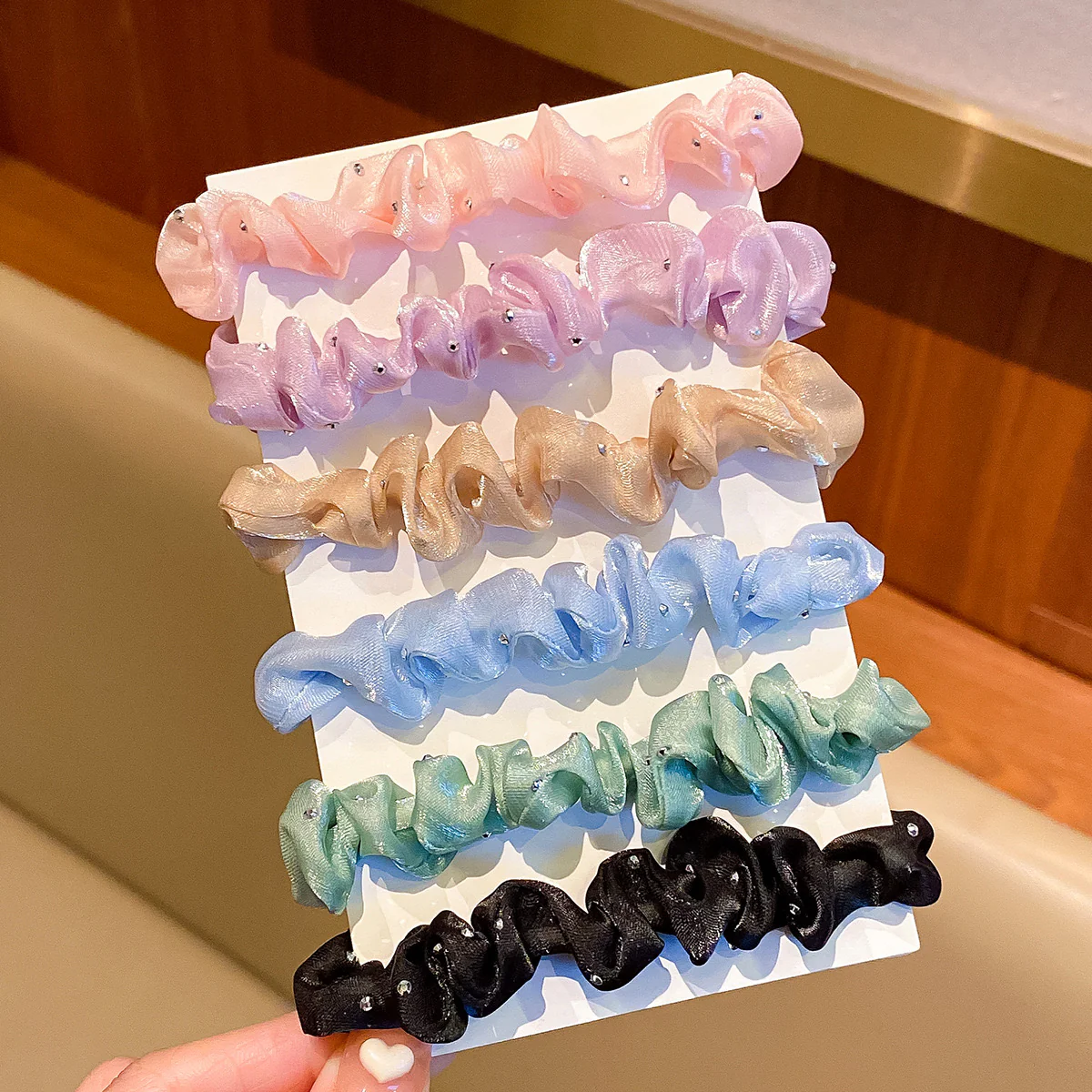 Pastel Puff Scrunchie Combo (Pack of 6)