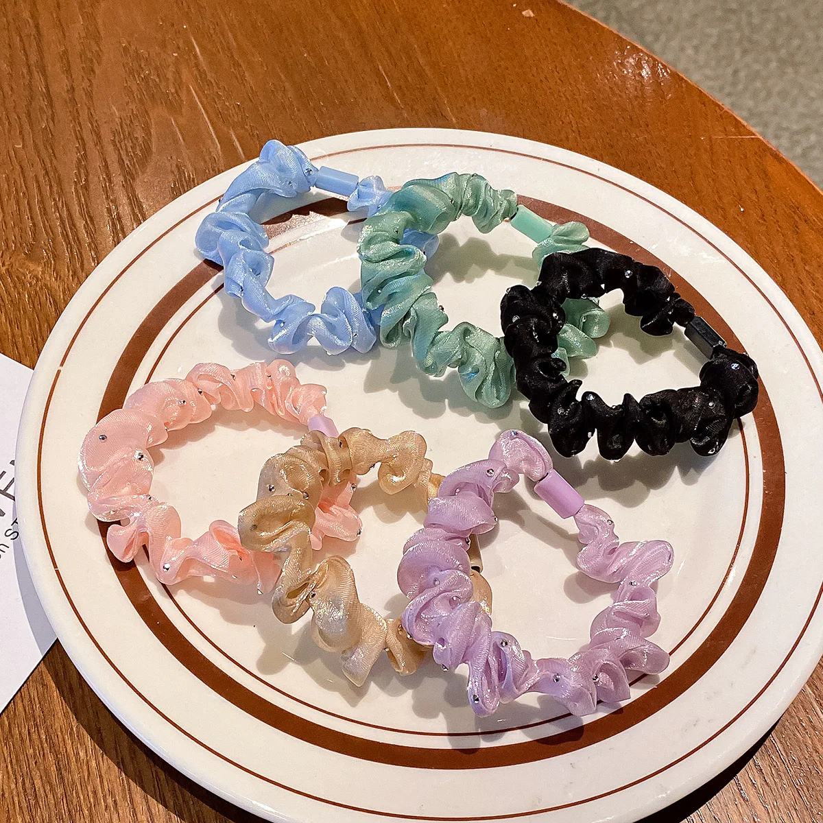 Pastel Puff Scrunchie Combo (Pack of 6) - Image 2