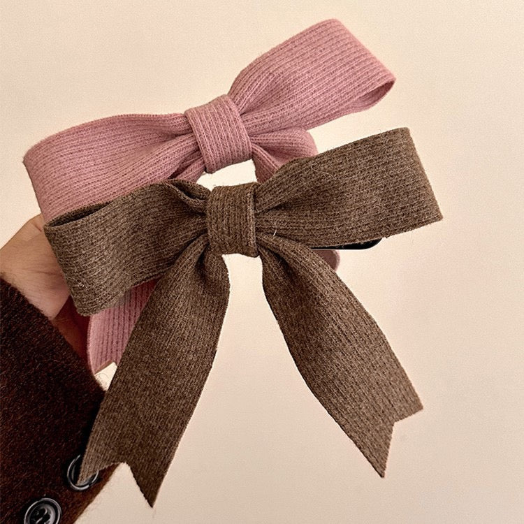 Pastel-snuggle Knitted Hair Bow - Image 2