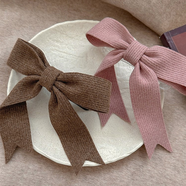 Pastel-snuggle Knitted Hair Bow - Image 3