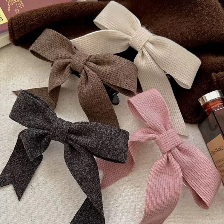Pastel-snuggle Knitted Hair Bow - Image 6