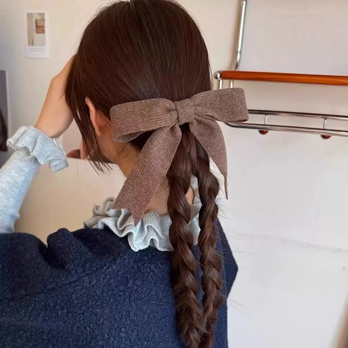Pastel-snuggle Knitted Hair Bow - Image 7