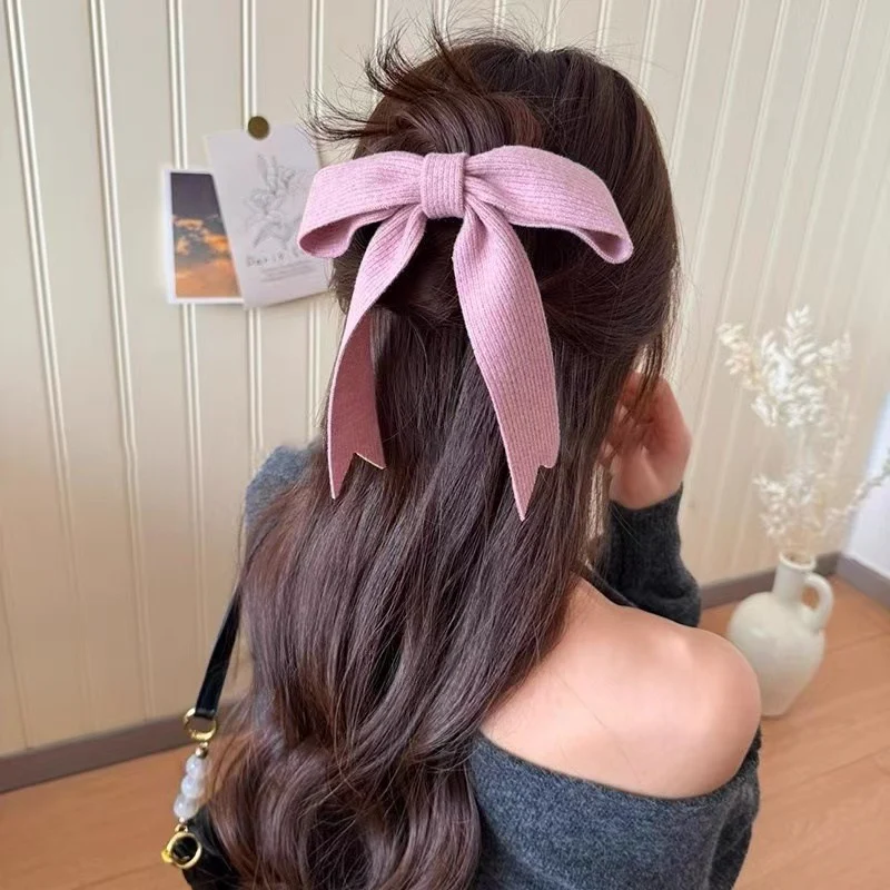 Pastel-snuggle Knitted Hair Bow - Image 9
