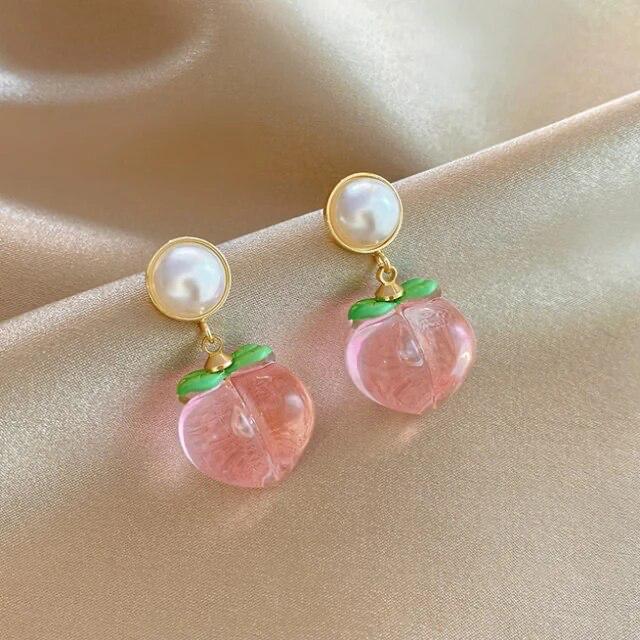 Peachy Love Pink Earrings - Image 3