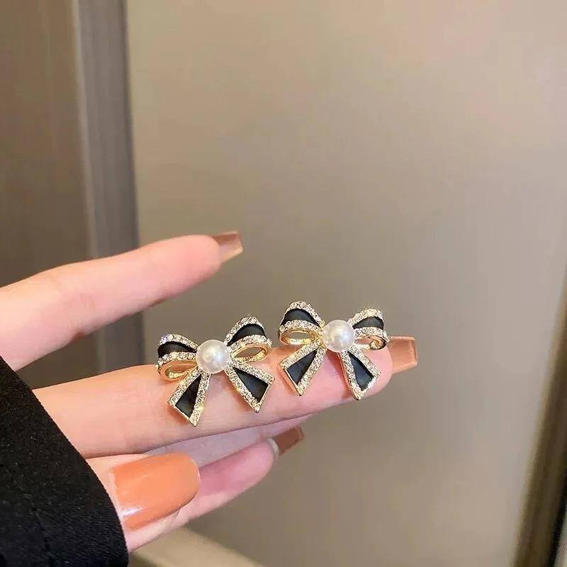 Pearl Bow Earrings - Image 3