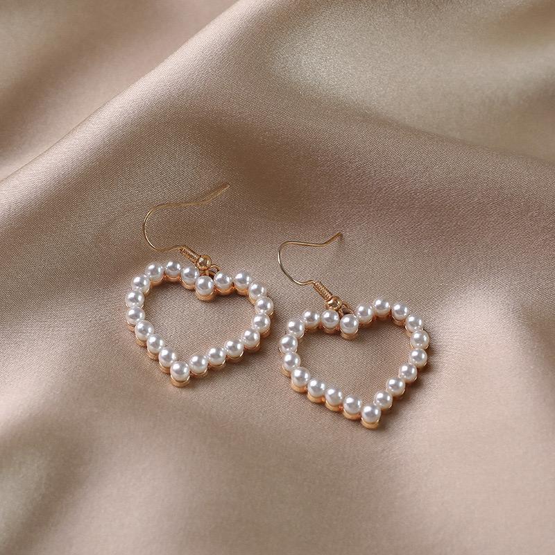 Pearl Heart Earrings - Image 2
