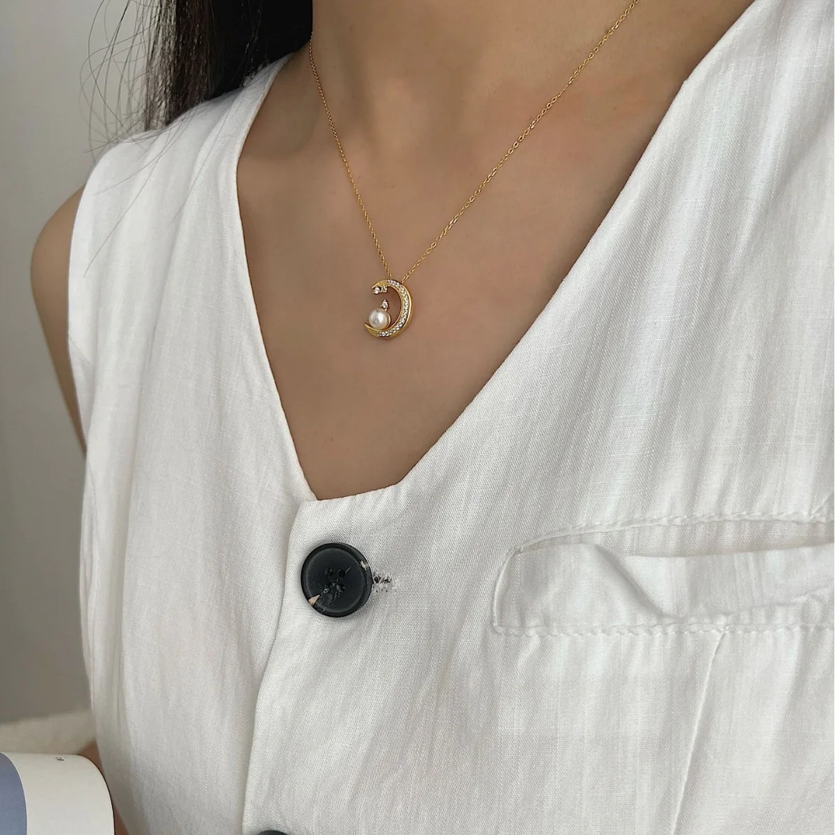 Pearl Moonrise Necklace - Image 2