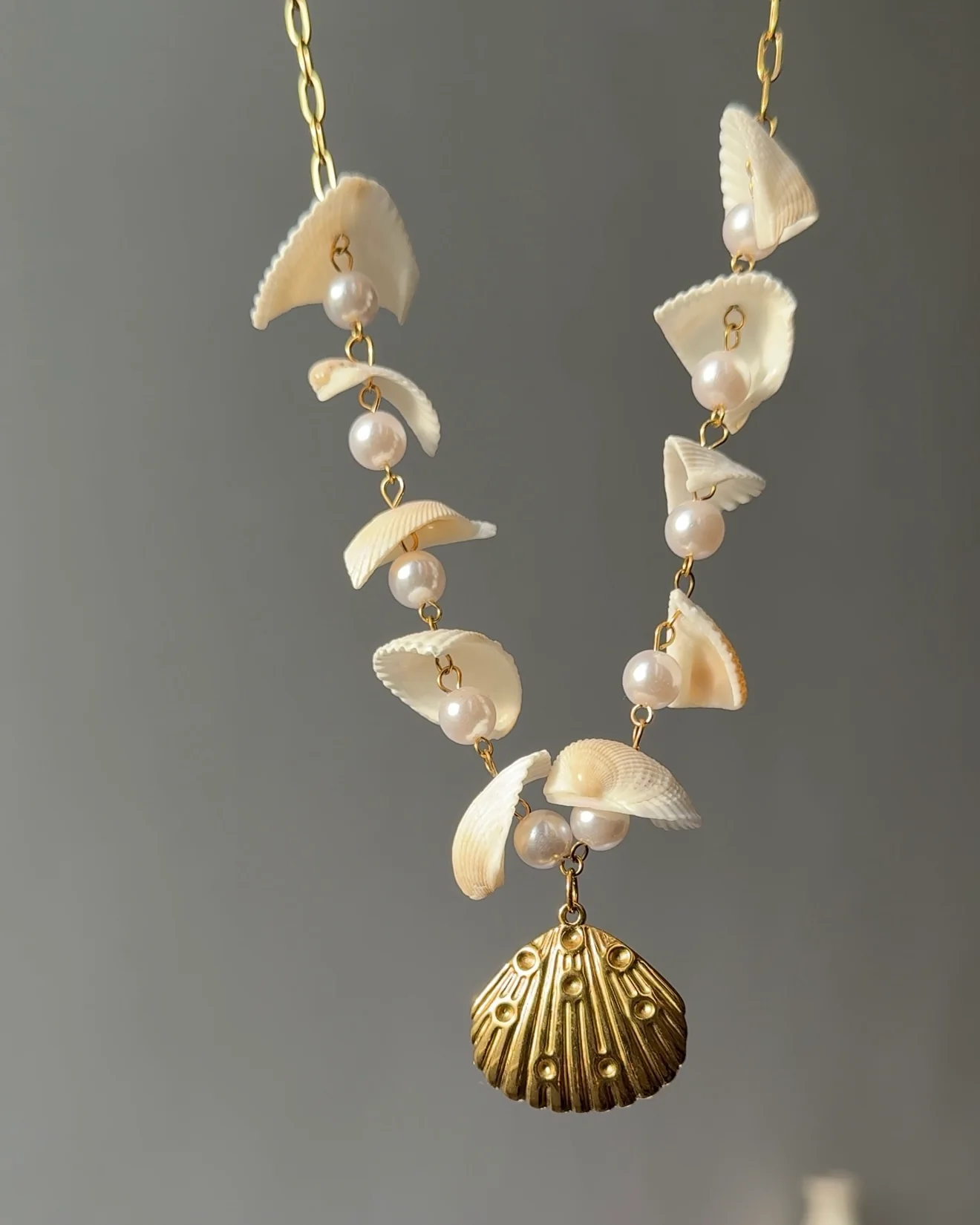 Pearls on Scallop Necklace - Image 3