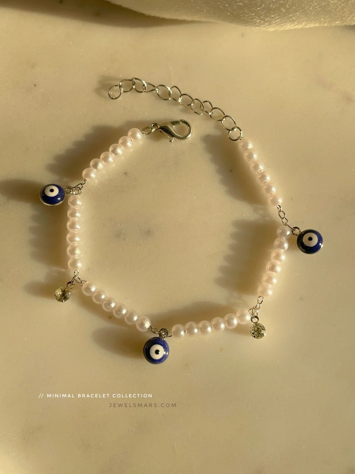 Pearly Evil Eye Bracelet