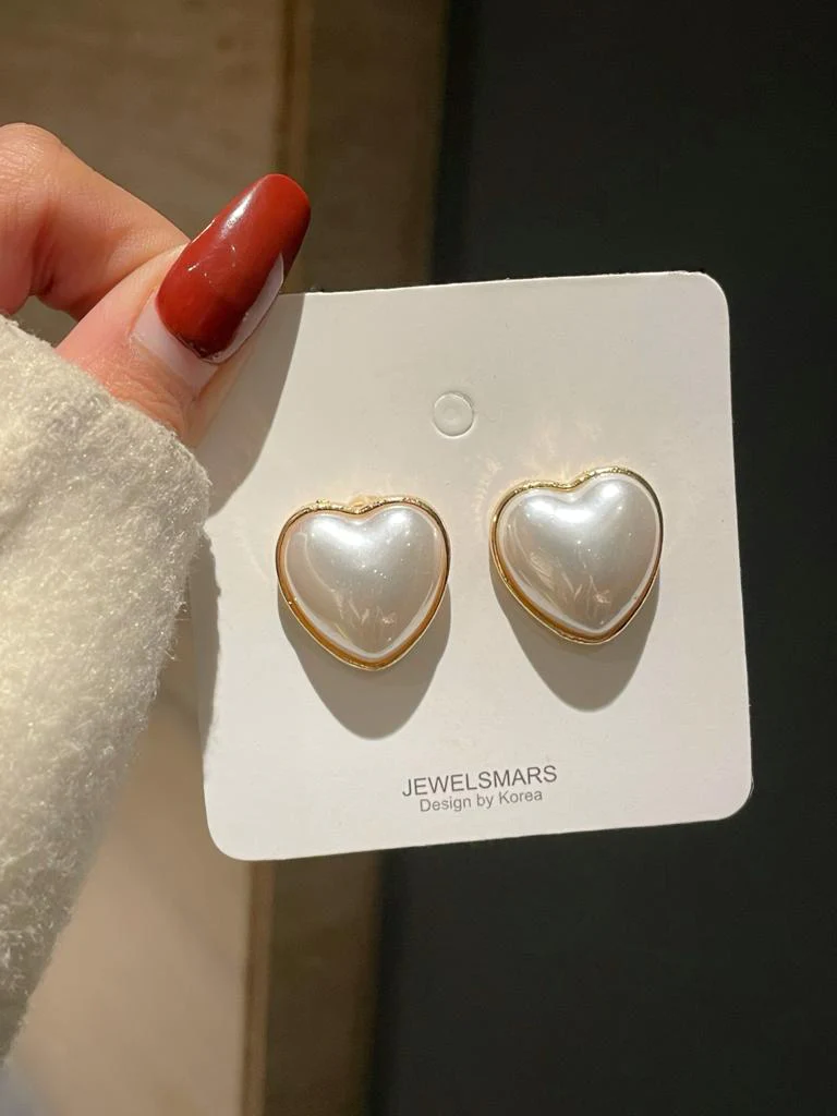 Pearly Heart Earrings - Image 2
