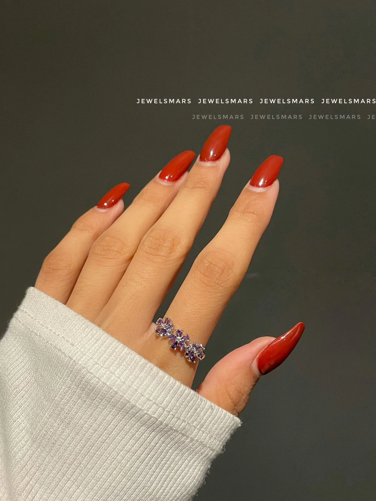 Periwinkle Flower Ring- purple - Image 2