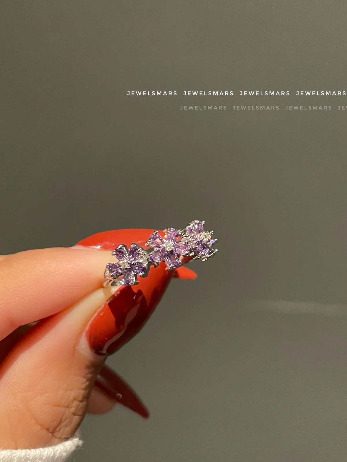 Periwinkle Flower Ring- purple - Image 4