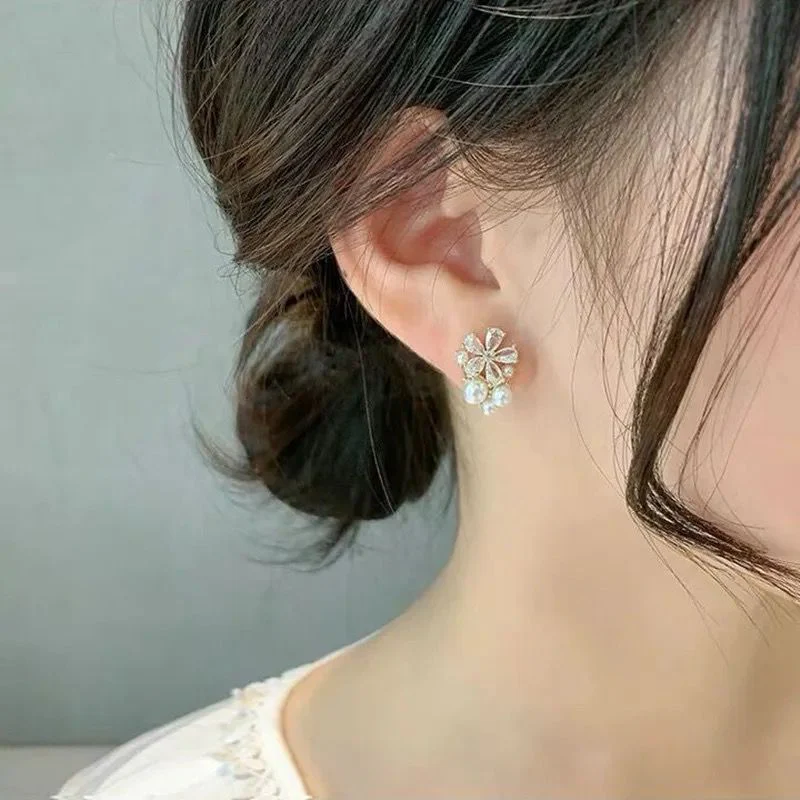Periwinkle Flower Stud Earrings - Image 2