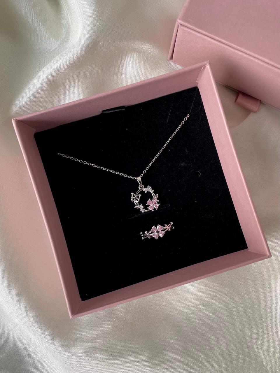 Periwinkle Necklace + Ring Gift Box