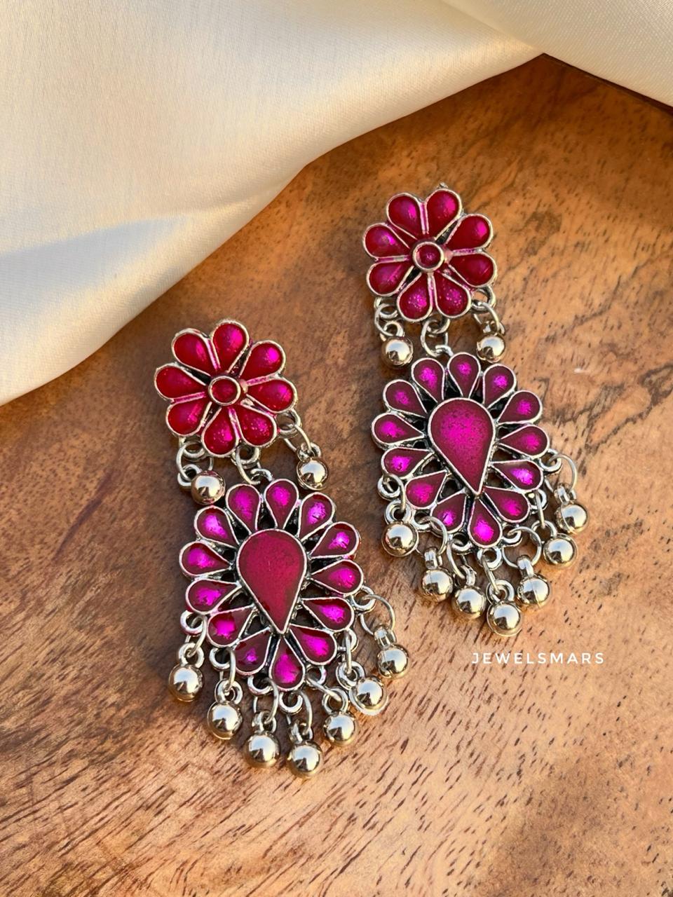 Phool Earrings - pink