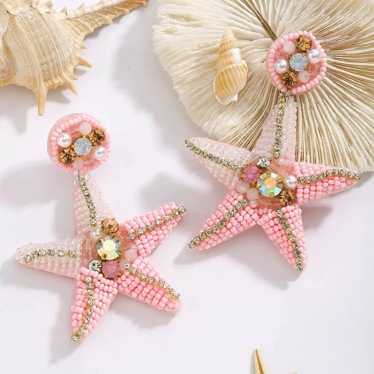 Pink Amalfi Starfish Earrings - Image 2