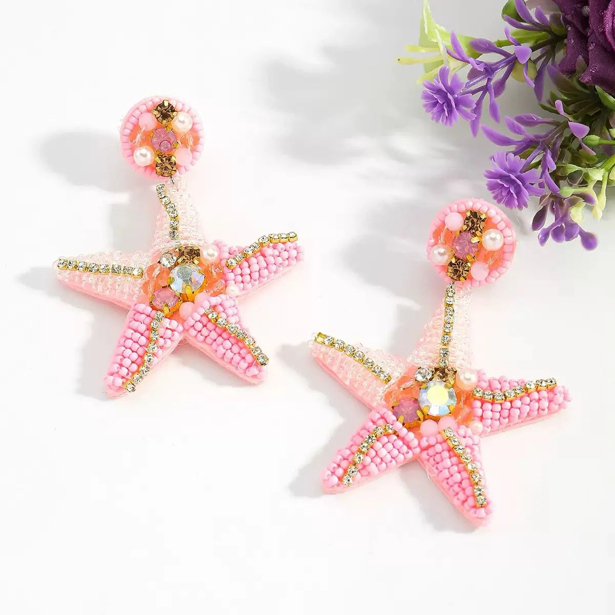 Pink Amalfi Starfish Earrings - Image 3