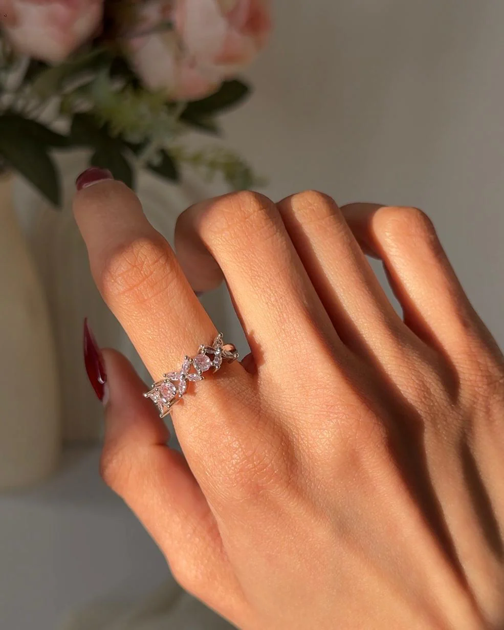 Pink dew Floral Ring - Image 2