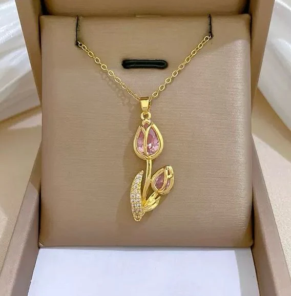 Pink Musings Tulip Necklace - Image 2