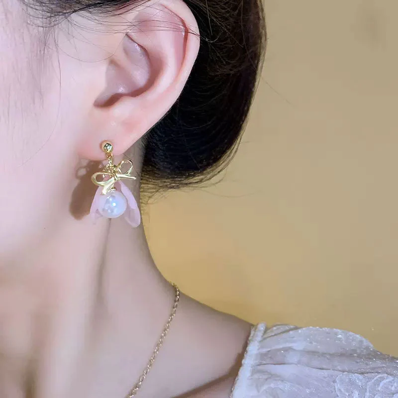 Pink Oyster Pearl Earrings - Image 2