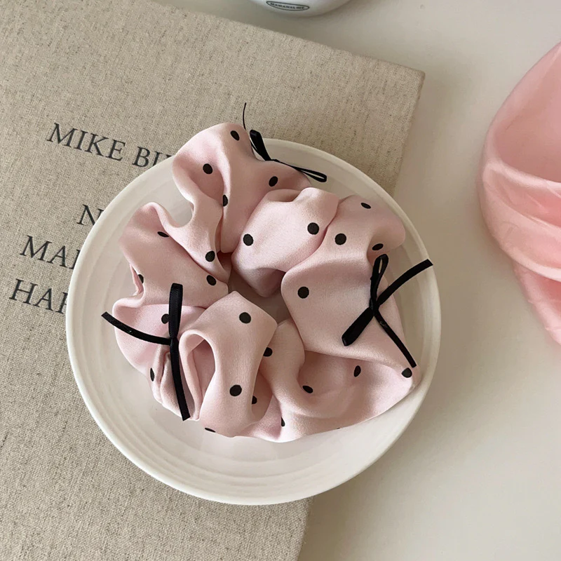 Pink Peppy polka Scrunchie - Image 3
