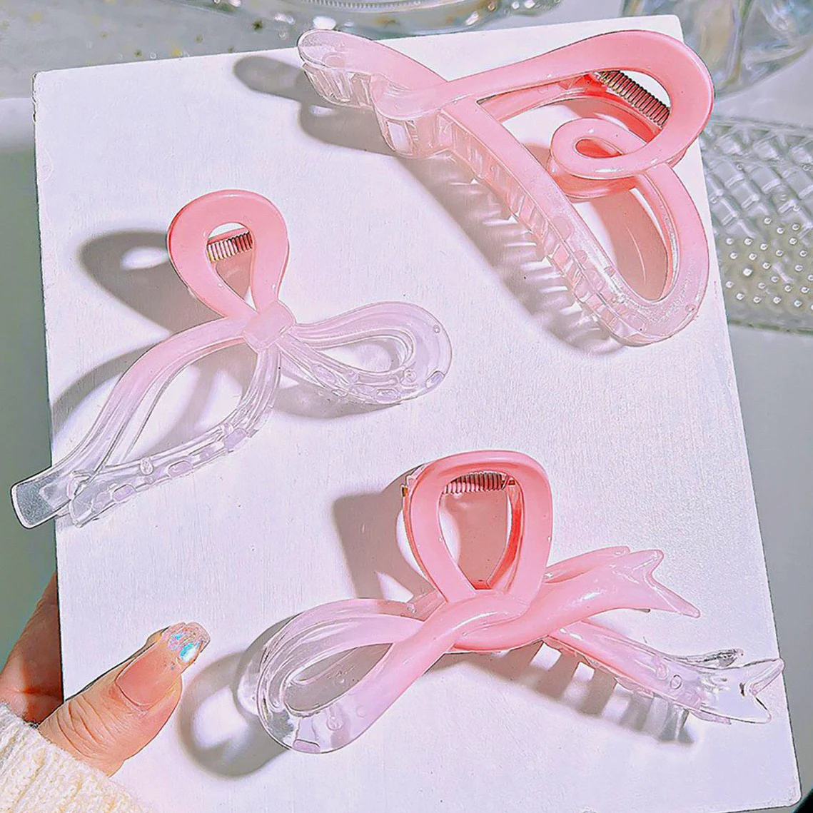 Pinkish Ombre Clear Claw Clip Combo - Image 2