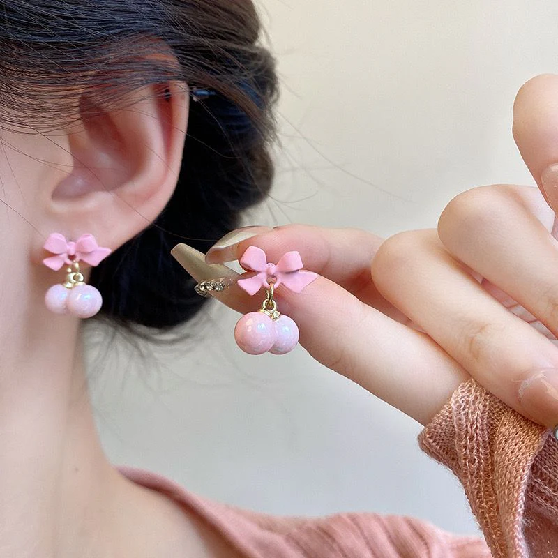 Pinky Bow Earrings - Image 2