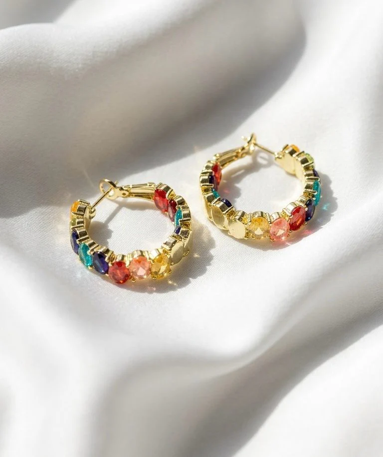 Pinterest Princess Multicoloured Hoop Earrings