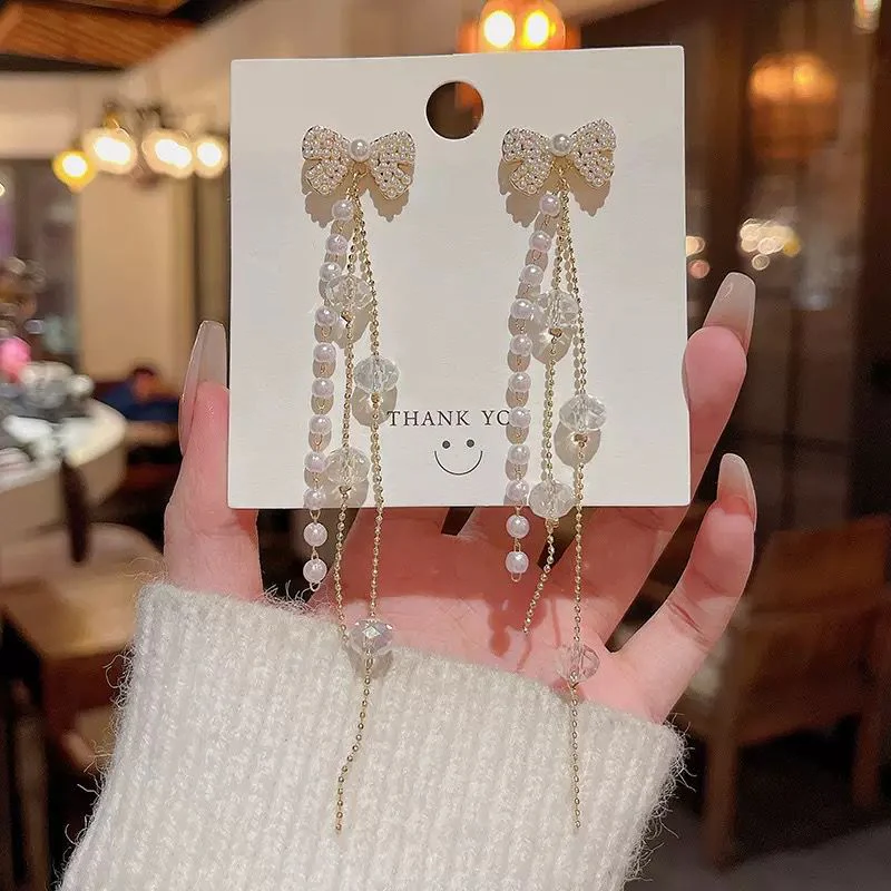 Pixie Pearls Bow Earrings - Image 2