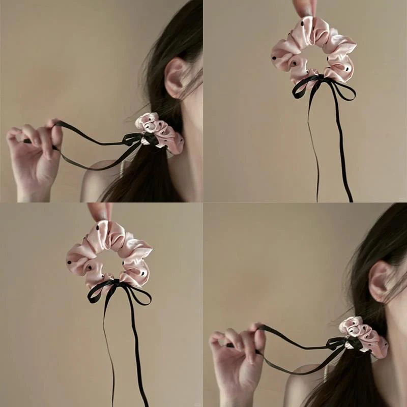 Playful pink Bow Scrunchie - Image 2